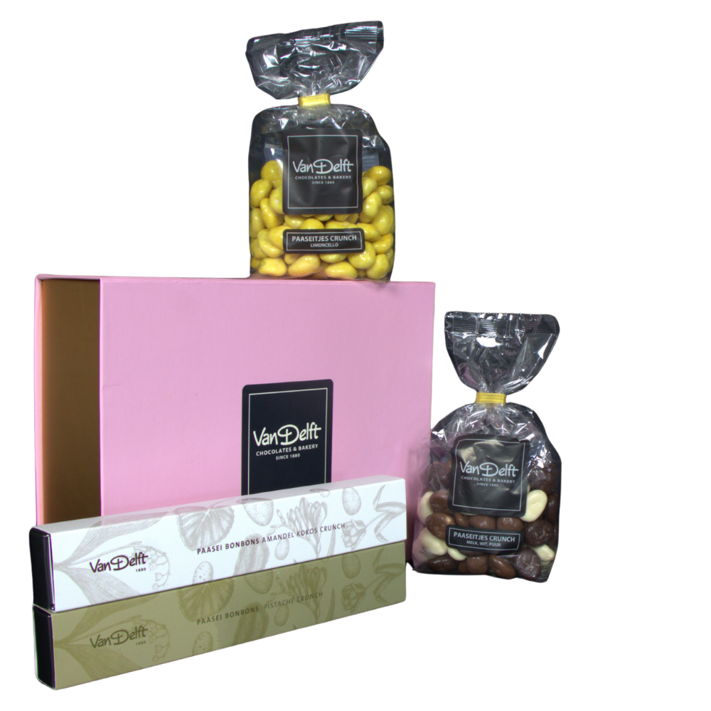 featured image Paasgeschenk Giftbox Luxe Mix – Paasei Bonbons (2×) – Limoncello